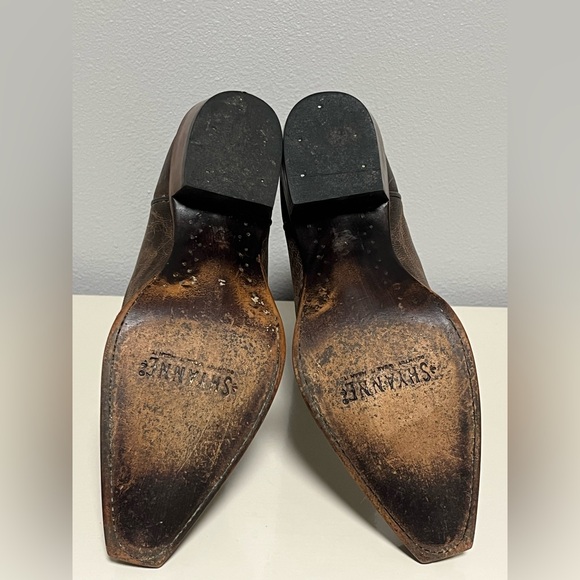 Shyanne Womens Sz 8.5M Western Cowgirl Cowboy Boots Snip Toe Brown Leather - Picture 12 of 16